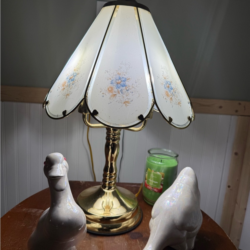 Elegant Gold and Cream Floral Lantern